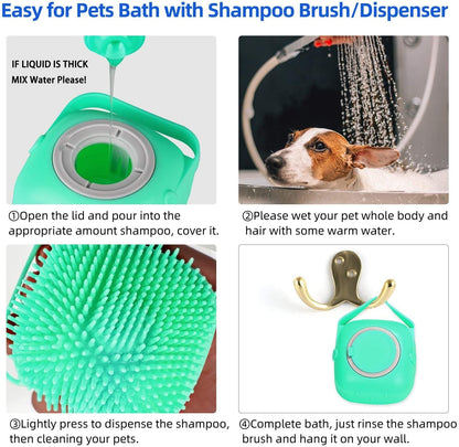 Pet Dog Shampoo Massager Brush Cat Massage Comb Grooming Scrubber