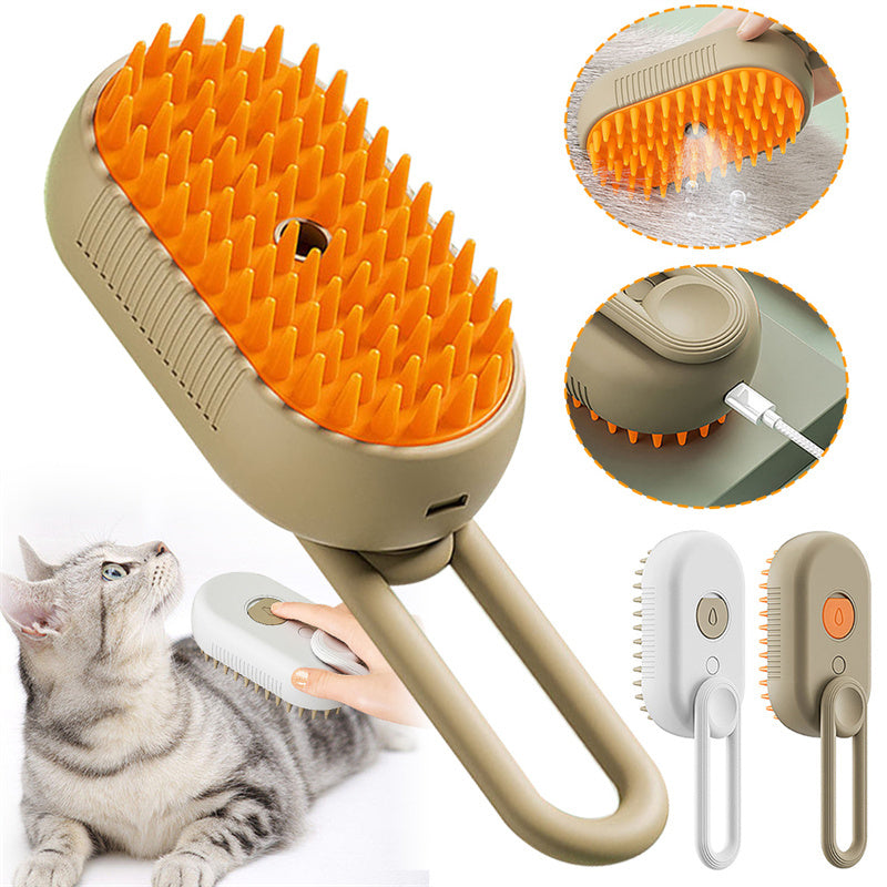 Cat Steam Brush Steamy Dog Brush 3 In 1 Electric Spray Cat Hair